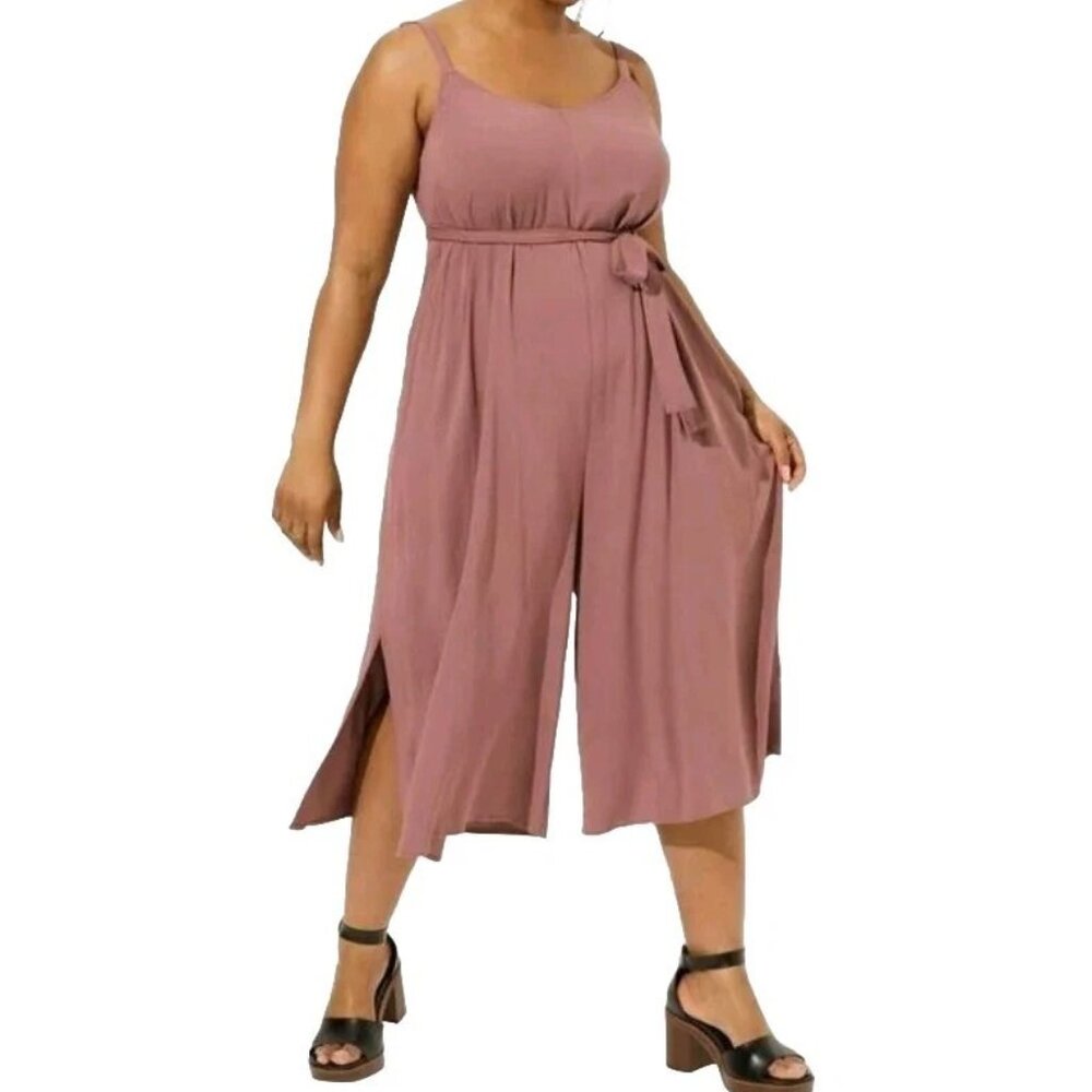 Torrid Easy Culotte Jumpsuit sz 3X Rose Taupe NWT